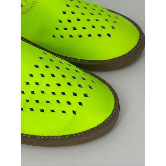 Rosa Mosa Diamond‎ Slide Sandal Mule Women 11 US 41 EU Lime Green Neon Leather - Picture 11 of 13